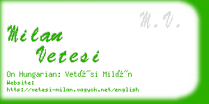 milan vetesi business card